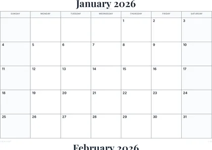 2026 Calendar Pages (12-Month Pack) thumbnail