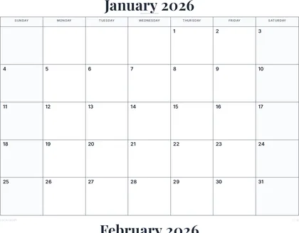 2026 Calendar Pages (12-Month Pack) thumbnail