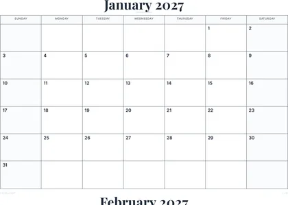 2027 Calendar Pages (12-Month Pack) thumbnail