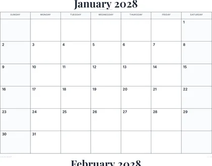 2028 Calendar Pages (12-Month Pack) thumbnail