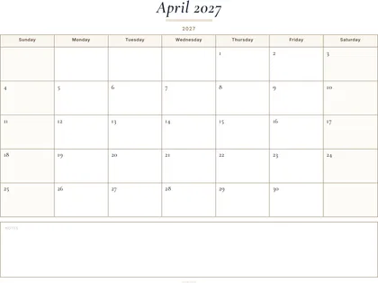 April 2027 Calendar thumbnail