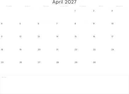 April 2027 Calendar thumbnail