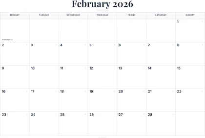 February 2026 Calendar thumbnail