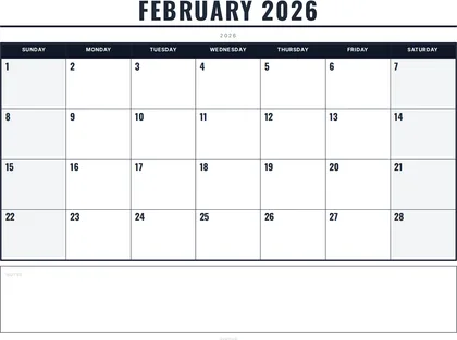 February 2026 Calendar thumbnail