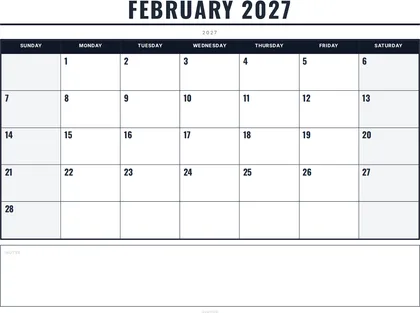 February 2027 Calendar thumbnail