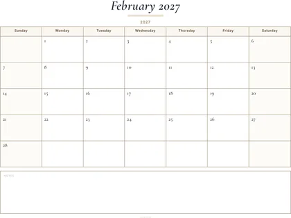 February 2027 Calendar thumbnail