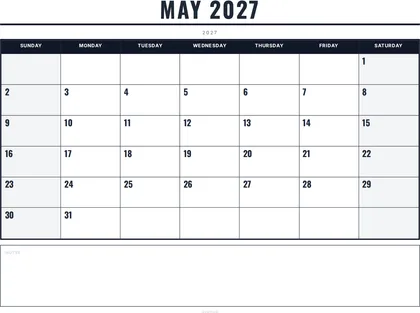 May 2027 Calendar thumbnail