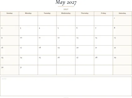 May 2027 Calendar thumbnail