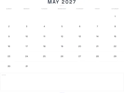 May 2027 Calendar thumbnail