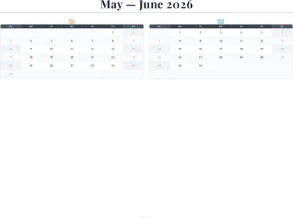 May–June 2026 Calendar thumbnail