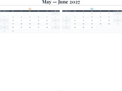 May–June 2027 Calendar thumbnail