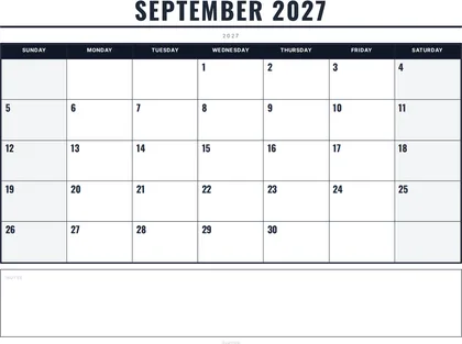September 2027 Calendar thumbnail