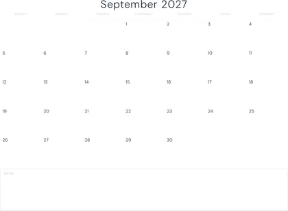 September 2027 Calendar thumbnail