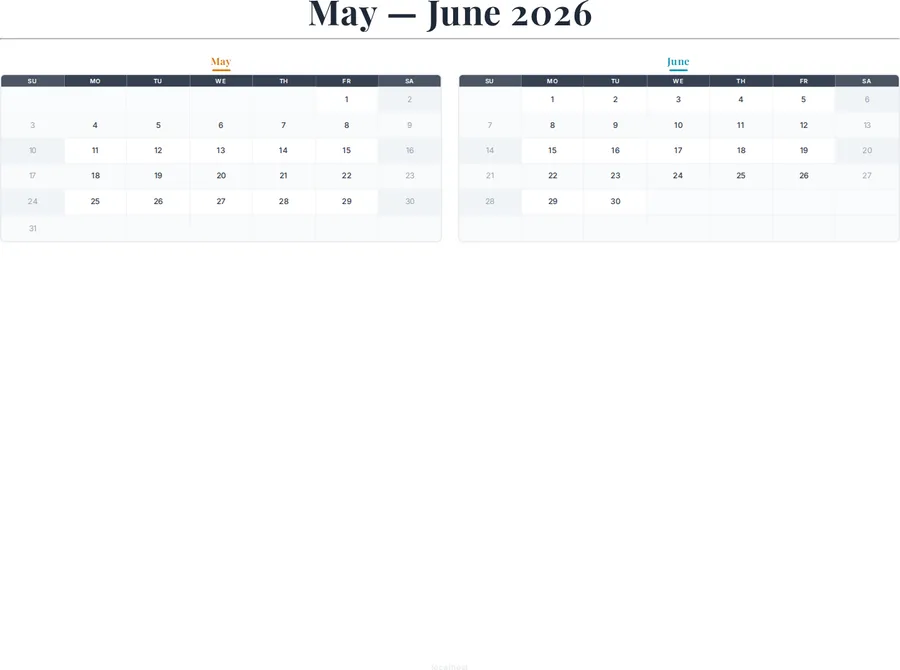 May-June 2026 Calendar preview