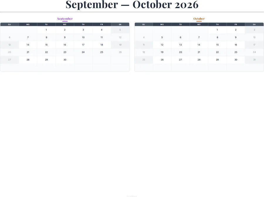 September-October 2026 Calendar preview